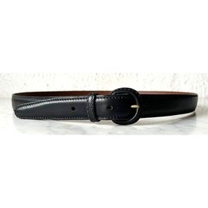 Torino Black Full Grain Glove Leather Belt USA Leather Covered Buckle - Men's 36